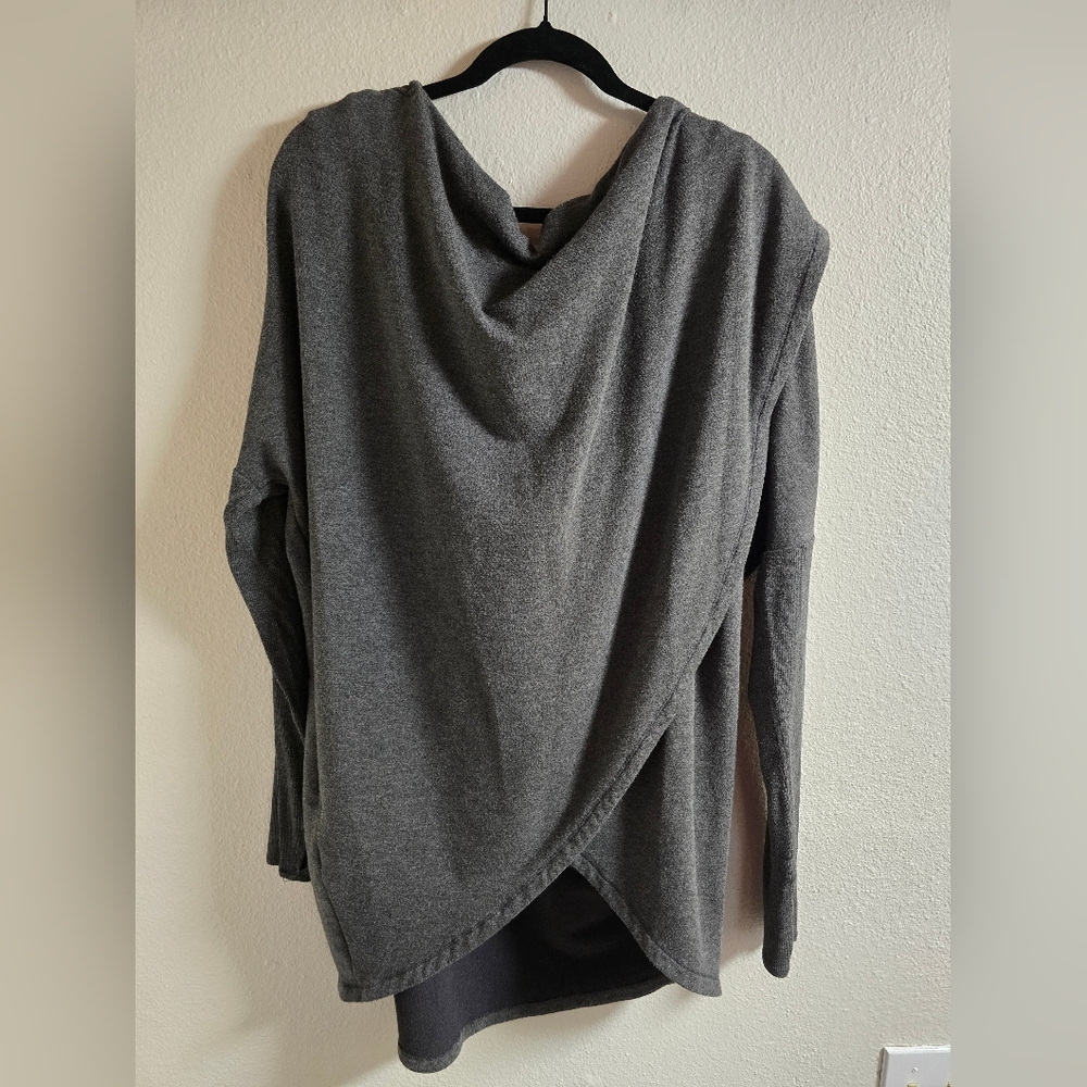 Athleta Gray Drape Sweater